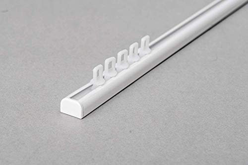 Rollmayer Aluminium Gardinenschiene Mini im Weiß mit Deckenbefestigung (mit Ösengleiter, 180cm) glänzend 1-läufig Vorhangschiene Innenlaufschiene für Schiebevorhänge, Gardinen und Vorhänge