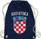 Turnbeutel Rucksack - Kroatien Wappen Hrvatska Krotatisch - Unisize - Navy Blau - em kroatisch tasche fussball fanartikel fußball europameisterschaft kroatische backpack 2024 fu ball wm kroatischer