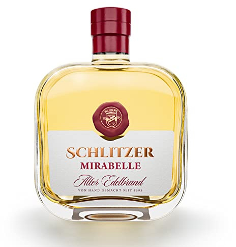 Schlitzer Alter Mirabellenbrand 0,5L, 43% Vol., Edelbrand aus vollreifen Mirabellen, mehrjährig im Eichenfass gereift, handgefertigter Obstbrand der Schlitzer Destillerie