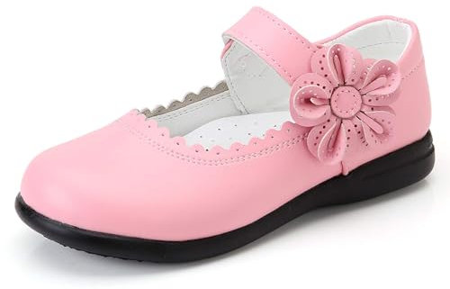 YOSICIL Ballerine da Bambina con Fiocco in Ecopelle Eleganti Principessa Scarpe Festa per Ragazze di Compleanno Basse Sandali Bowknot Ultimo Design,Rosa,27