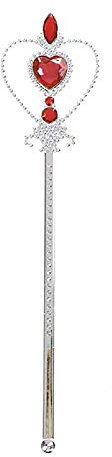 Baguette Magique Sceptre Rouge Fille Princesse Reine Pierres colorées déguisement Carnaval Cosplay Halloween idée Cadeau Noël