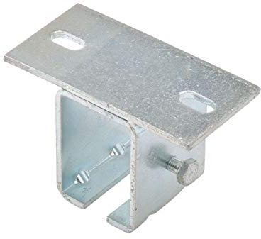ATTAS Deckenhalterung für Schiebetor-Laufschiene 57x67 mm, Torhalterung verzinkt, Silber