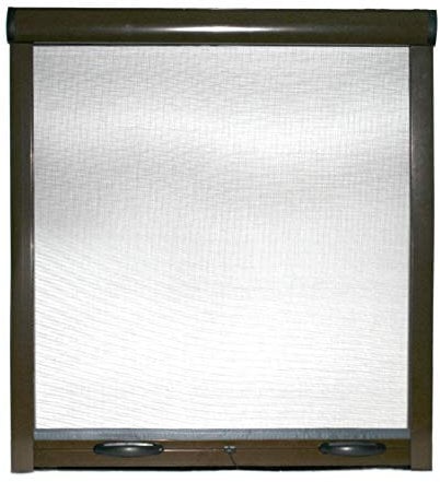 Zanzariera A Rullo Avvolgibile Universale Profilo Regolabile Riducibile Telaio In Alluminio Per Finestra Porte Portafinestra Balconi Con Frizione In Kit Fai Da Te Colore Marrone (100 x 160)