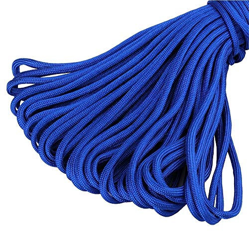 King of Trade Paracord 550 Fallschirmschnur Schnüre Nylonleine 4 mm stark, 5 m lang Farbe blau