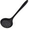 Skimmer Strainer Seamless Non-Stick One-Piece Silicone Slotted Spoon for Straining Vegetables（Black）