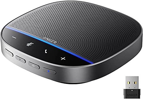 Anker PowerConf S500 Konferenz-Lautsprecher mit Zoom Zertifizierung, USB-C Bluetooth-Lautsprecher für Anrufe, Konferenzen, Telefonieren, Mikrofone für smarte Stimmaufnahme, Black