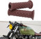 DREAMIZER Motorrad Cafe Racer Lenkergriffe, Vintage 7/8 22mm Motorrad Gummi rutschfeste Lenkergriffe für Custom Dirt Bike Bobber(Bar-Ende Offen:Braun)