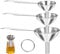 3 Pcs Stainless Steel Funnels, Kitchen Funnel with Long Handle for Transferring Liquids, Small Funnel for Essential Oil, Powder Spices, Bottle Filling, 1.8+2.2+3 In