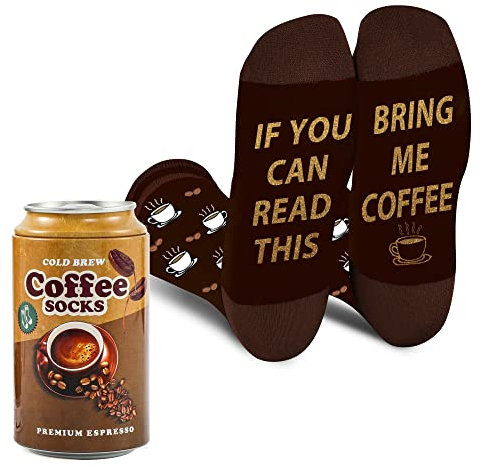 Lustige Kaffee Socken Herren Papa Jungen Teenager - Wenn Du Das Lesen Kannst Bring Mir Kaffee- Bunte Männer Witzige Coole Socken - Geschenk Vatertag Valentinstag Weihnachten Geburtstagsgeschenk