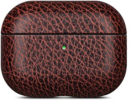 Haobobro [Bicolour Series] AirPods Pro Hülle - Echtes Leder Hülle für AirPods Pro - Handgefertigt AirPods Pro Leather Case - AirPods Pro Schutzhülle Lederhülle - AirPods Pro Ledercase - Braun Schwarz