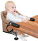 Toogel Klappbarer Tischsitz, Tragbarer Baby Hochstuhl mit Sicherheitsgurt, Kinderstuhl zum Anklippen, Sitzerhöhung Stuhlsitz Babysitz mit Transporttasche für Zuhause und Unterwegs (Braun)