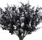 RECUTMS Black Artificial Flowers, Fake Outdoor UV Resistant Plants Faux Plastic Greenery Shrubs Indoor Outside Hanging Planter Halloween Flower Decor (Black +White Eucalyptus)