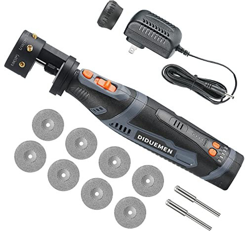 DIDUEMEN 8V Handheld Without Debugging Tungsten Electrode Sharpener TIG Welding Rotary Tool with Flat Grinding Block, Cut-Off Slot, Multi-Angle & Offsets