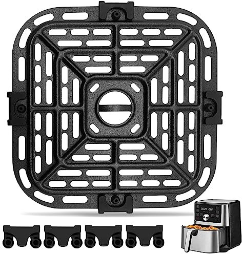Air Fryer Accessories for Instant Pot Vortex Plus 6 in 1 4 Quart Air Fryer Oven, 7.3''×7.3'' Square Food Grade Air Fryer Grill Pan Grill Plate Crisper Plate Replacement Parts Tray Rack