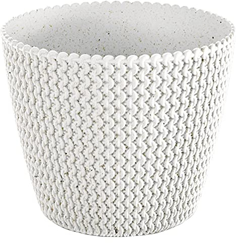 Prosperplast Blumenkübel in gebrochenem Weiß, ohne Behälter, Kollektion SPLOFY Eco Wood 25,9 cm x 25,9 cm x 22 cm, Fassungsvermögen 8 l.