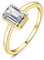 JewelryPalace Klassisch Smaragdschliff 1ct Zirkonia Solitär Promise Ring Damen, Schmuck Set, Verlobungsring Damenring Silber 925 mit Stein Frauen, Simulierte Diamant Jubiläum Eheringe Vergoldet 57