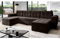 MODERNO Bari Wohnlandschaft Sofa mit Schlaffunktion Couch U-Form Schlafsofa mit Bettkasten Ecksofa Schlafcouch Moderne Wohnzimmermöbel Eckcouch Veloursstoff Steppsofa Braun