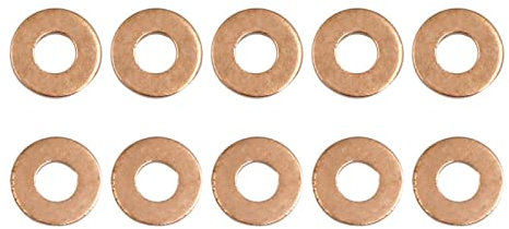 DTGN 4mmx9mmx1mm(IDxODxT) Piatto Rame Tenuta Rondelle - 50pz - Buono per Macchinario Industriale M4 Viti - Rame Piatto carrello Guarnizioni