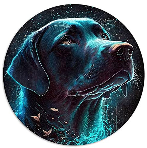 1000 Teile Puzzle Labrador Retriever Hund Runde Puzzles, für Erwachsene und Kinder, Kartonpuzzles Puzzle - Herausforderndes Spiel (Größe 67,5 x 67,5 cm)