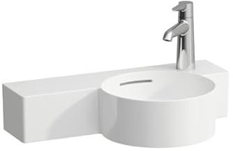 LAUFEN VAL Handwaschbecken, 1 Hahnloch rechts, ohne Überlauf, 550x315mm, Ablage links, H815284A001141, Farbe: Weiß
