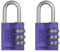 ABUS Zahlenschloss 145/30 Lila - Kofferschloss, Spindschloss u. v. m. - Aluminium-Vorhängeschloss - individuell einstellbarer Zahlencode - ABUS-Sicherheitslevel 3 (Packung mit 2)