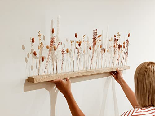 Flowerbar - Trockenblumen & edle Eiche | Blumenleiste, Flowergram, Dekoration, Getrocknete Blumen und massives Eichenholz (ca. 13 cm, FATA Morgana)