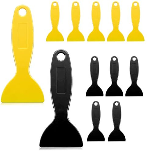 RTRTGS 12 Pièces Couteau à Mastic de Spatule en Plastique,Outil d'Installation d'Autocollants Grattoirs à Peinture Flexibles pour Retrait de la Résine d'Impression 3D Nettoyant pour Pellicule