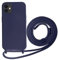 Beajew Coque Compatible avec iPhone 12 Silicone Case, Couleurs de Bonbons Cover Silicone Antichoc, Coque Protection Antichoc avec Cordon Réglable Téléphone Case, Bleu Foncé