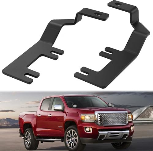 HOZHEM Supports d'éclairage pour capot de fossé compatibles avec Chevy Colorado/GMC Canyon 2015-2022, fonctionne pour feux de fouet LED tout-terrain et antenne fouet