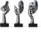 Marimor Statuen und Skulpturen 3er Set Dekofiguren Skulpturen deko modern Statue deko und Skulptur deko und Büste deko für Büro Wohnzimmer Schlafzimmer Regal Deko Skulptur Wohnzimmer (Silber B)