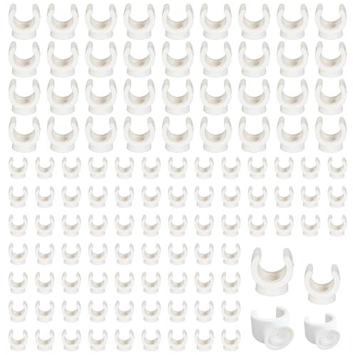 Hyuetrsa 150 Pcs PEX Pipe Clamp Clip 1/2 Inch 3/4 Inch Plastic Clamps U Hook PEX Clamps PVC Water Pipe Support Holder Socket PEX Clips Hangers for Fixing Pipes
