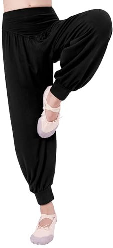 Phoeswan Haremshose für Kinder, lockere, lässige schwarze Baggy-Jogginghose, Hip-Hop-Tanzhose für Jungen und Mädchen, Schwarz, 12-13 Jahre