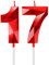 Red 17th Birthday Candles for Cake, Number 17 Candle for 17th Birthday Decorations, 3D Design Cake Topper Decor for Boy Girl Women Men Birthday Theme Party Weddings Anniversary Celebration Supplies
