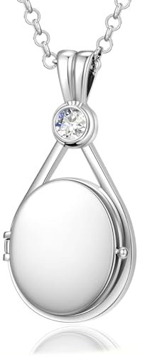 Landrain Meerjungfrau Kette, Medallion zum öFfnen, Personalisierte Locket Necklace für Frauen zum Geburtstag