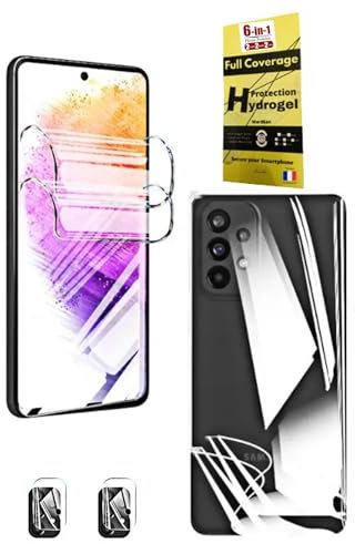 WardSan [6 Stück für die Samsung Galaxy-Serie – 4 Hydrogel-Displayschutzfolien, 2 vorne und 2 hinten, 3D + 2 Kameras aus gehärtetem Glas | Weiche Folie | Besser als gehärtetes Glas (Galaxy S21 FE)