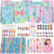 PQKL-party Gadget Sirena, Gadget Sirena Compleanno Bambina, Set Regalo per Feste di Compleanno a Forma di Sirena, Sacchetto Regalo, Portachiavi, Anello, Adesivi, Collane, Clip per Capelli
