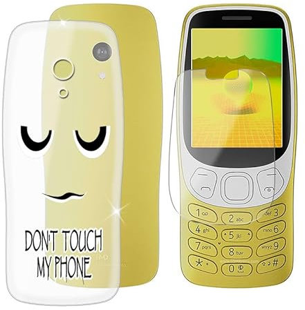 BUNAL für Nokia 3210 2024 (2.40) Handyhülle + Gehärtetes Glas, Silikon Hülle rutschfeste Stoßfest Sturzsichere Transparent Schutzhülle - Nicht anfassen