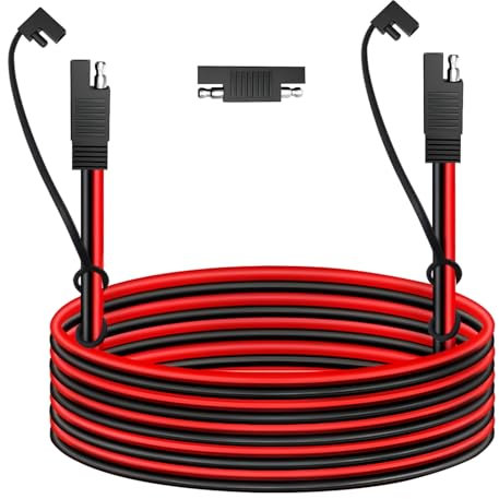 LANMINGLEL 18AWG SAE Extension Cable With Quick Connector Disconnect Plug Wire and Polarity Reverse Adapter for Solar Panel, Automotive, RV, Motorcycle, Cars, Tractor - 6.56FT