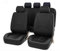 Auto Leder Sitzbezüge für BMW Serie 1 116i E87/116d E87/118d E87, 9 Stück Allwetter Wasserdicht rutschfest Atmungsaktiv Schonbezug Set Sitzkissenschutz,C-Black
