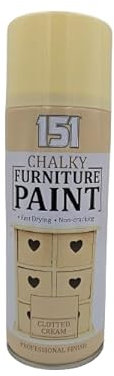 AlezyB - 2 x Clotted Cream Chalk Finish Spray Paint 400ml - Furniture Spray Paint Aerosol for Smooth Touch Matt Finish Office and Home