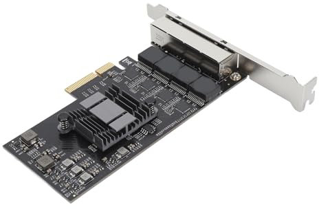 Tarjeta de Red PCIe de 2,5 GB, Adaptador de Red PCIe a 2,5 Gigabit Ethernet, 4 Puertos RJ45 Chip RTL8125BG Adaptador de Interfaz Ethernet de 2500 Mbps para Servidor