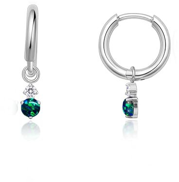Limerencia Titan Creolen mit Anhänger, G23 Medizinische Hypoallergen Hängende Ohrringe mit Perlen Kubischer Zirkoniumdioxid für empfindliche Ohren Mode Damenschmuck