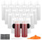 OAMCEG 20 Pack Plastic Squeeze Bottles 4 OZ Condiment Squeeze Squirt Bottles with Discrete Measurements for Ketchup, BBQ, Sauces - Includes Funnel, Erasable Marker and 28 Labels