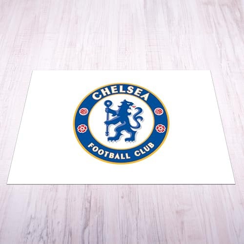 Licensed Décor Chelsea FC Mat - Medium (125cm (w) x 100cm (h) - Full Crest on White
