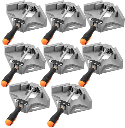 Bates- Corner Clamps for Woodworking, 8 Pack, 90 Degree Clamp with Adjustable Swing Jaw Aluminum Alloy Frame, Right Angle Clamps for Woodworking