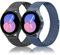 Oumida 2 PCS Bracelet pour Samsung Galaxy Watch Active2/Active/Samsung Watch 7/6/5/4 (40mm 44mm), 20mm Bracelet en Acier Inoxydable pour Samsung Watch 4/6 Classic (Noir+Bleu)