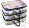 Coopay Clear Yarn Storage Organiser, 3pcs Portable Yarn Storage Organiser Unit, Dust-Proof Wool Storage Bag with 4 Lables, Knitting Organizers with Zippers & Handle, Yarn Bag for Saving Space