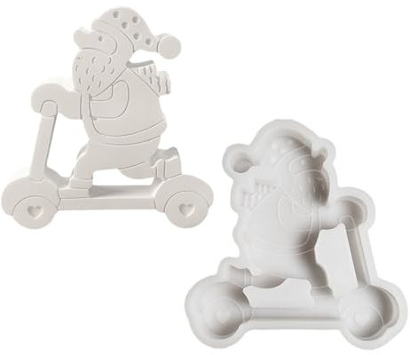 Silikonform für Zuhause, Weihnachtsmann, reitend, Roller, Ornament, praktisches Zubehör zur Herstellung von Gips, Schmuckherstellung
