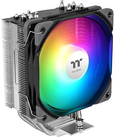 Thermaltake Dissipatore CPU UX500 ARGB; 5 tubi di calore in rame da 6 mm; ventola PWM da 120 mm; 700~1800 giri/min; compatibile Intel/AMD; Torre singola; TDP da 260 W; nero; CL-P144-AL12SW-A