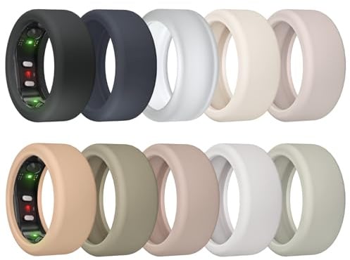 MAKCPOIMER Ringabdeckung für RingConn Gen 2, elastischer Silikonringschutz für RingConn Gen 2, Air Workout, Zubehör für Herren und Damen, 10 Stück (alle 10 Farben - 5, L (12/13/14))